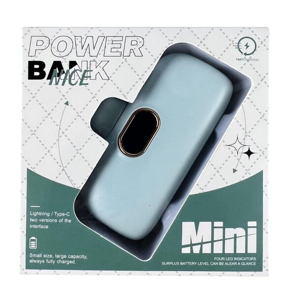 NWOT Mini Power Bank NICE Fast Charging Portable Battery Pack Lightning Green - Picture 4 of 4